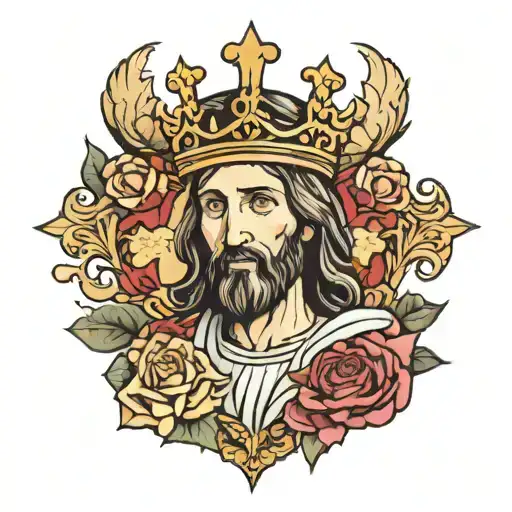 Jesus Looking At Me With Crown