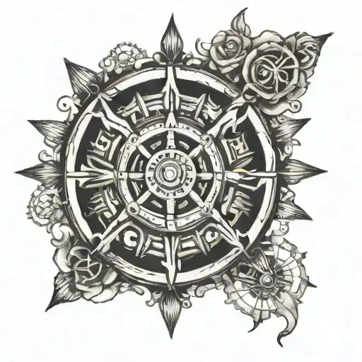 Ship Wheel Fusion With Dharma Chakra