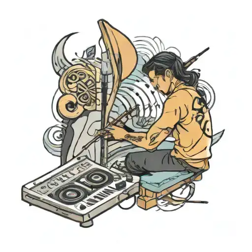 Person Painting Music Onto A Music Sheeet