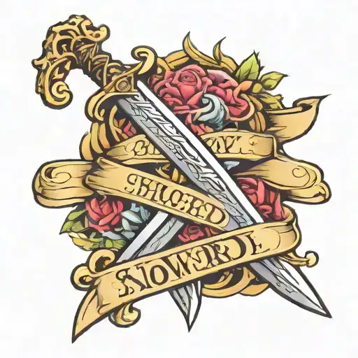 Create A Tattoo Of Words Shaped Like A Sword