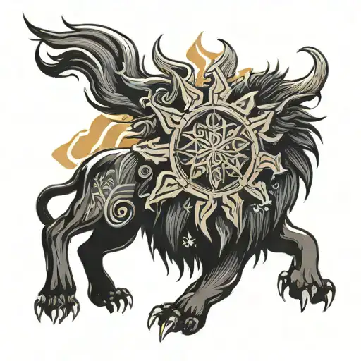 Man Tatoo With Sun And Snowflake Made