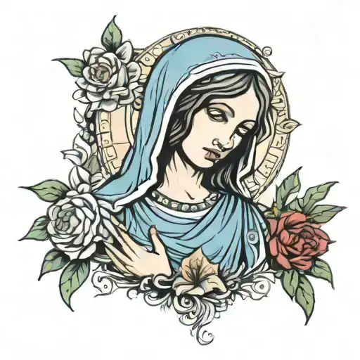 Face Of Virgo The Virgin Mary Front View