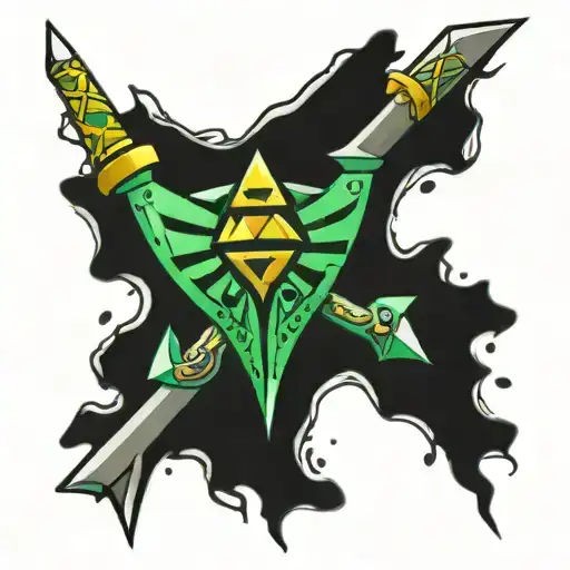 Zelda Sword And Triforce Symbol Cyber