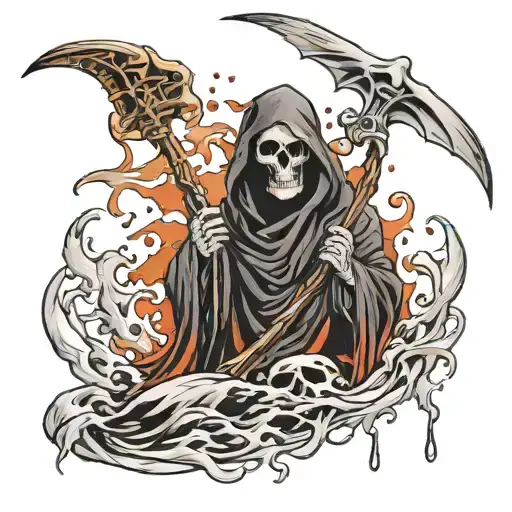 Powerfull Grim Reaper Bleeding Out Of Eyes