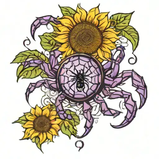 Sunflower Leo Zodiac Sign Purple Spider-man