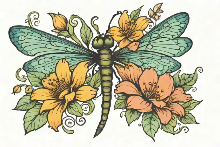 Semicolon Dragonfly Flowers