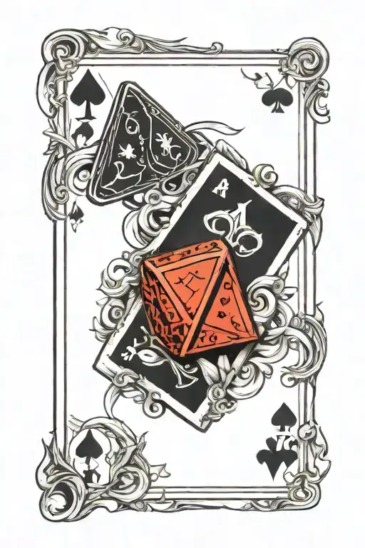 A Deck Of Cards And A 20 Sided Dice