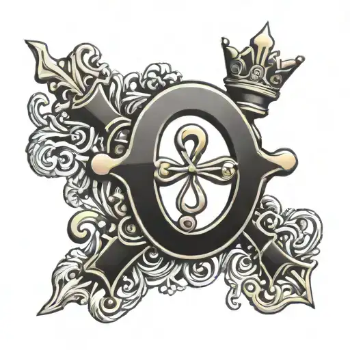 Ankh Symbol Covered With A Kings Crown