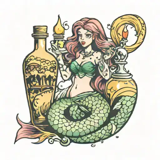 Mermaid With Potion Bottle