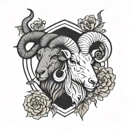 Leo And Aries Zodiac Sign Tattoo Minimalist