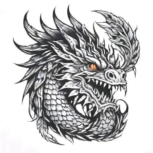 Dragon With Chozo Head And Feathers Instead Of Scales