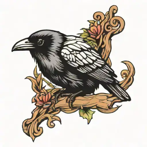 Raven And Frog Sitting