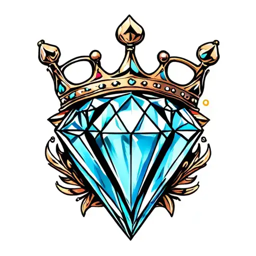 Diamond With A Crown Above