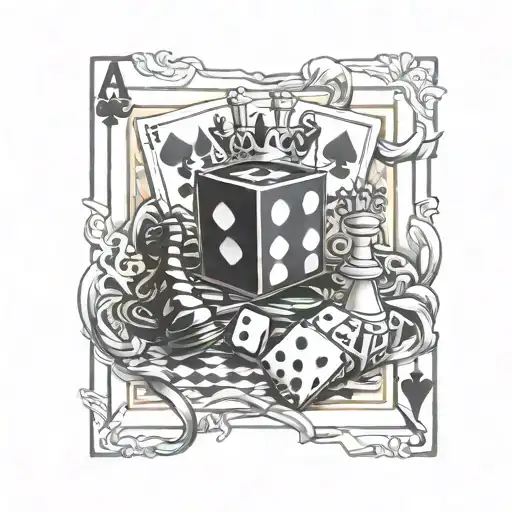 Chess King Dice Cards Pokerchips
