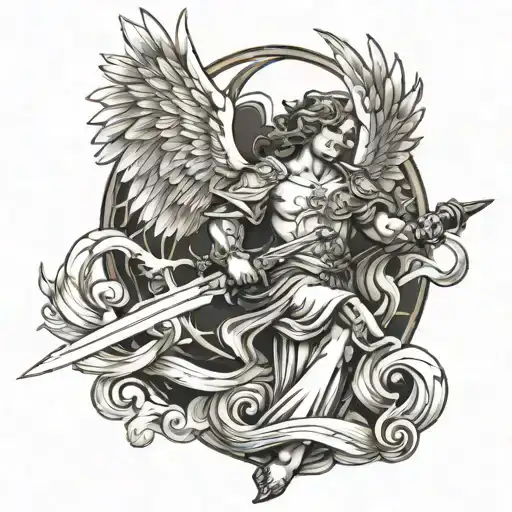 God Sent Angel Holding A Sword