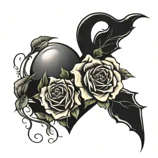 Black Heart And Roses With Kids Names