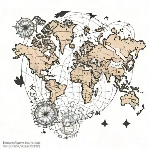 Dog Paw With World Map