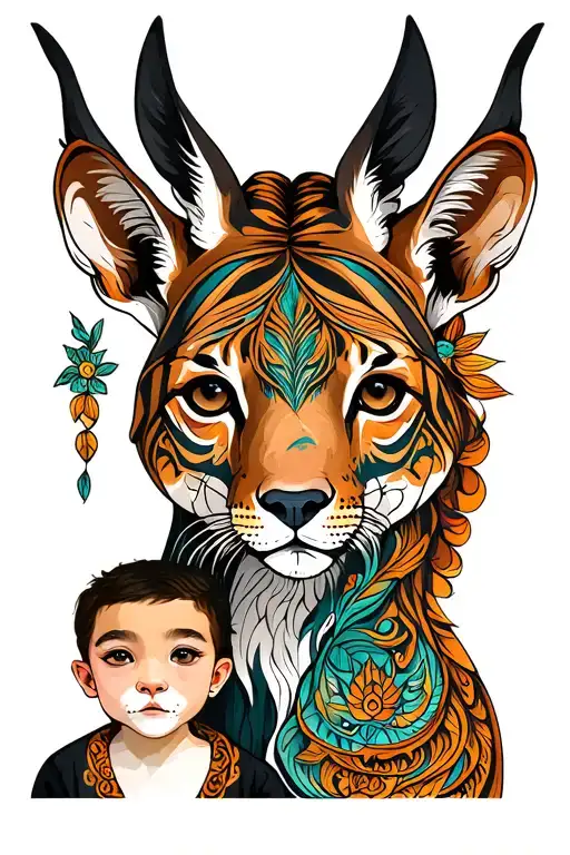 Mother With Two Sons Animals