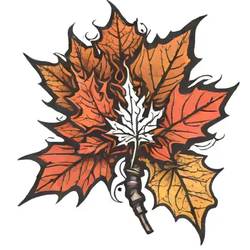 Croatian And Canadian Maple Leaf Merged And Appear Like Emerging From A Tear In My Skin