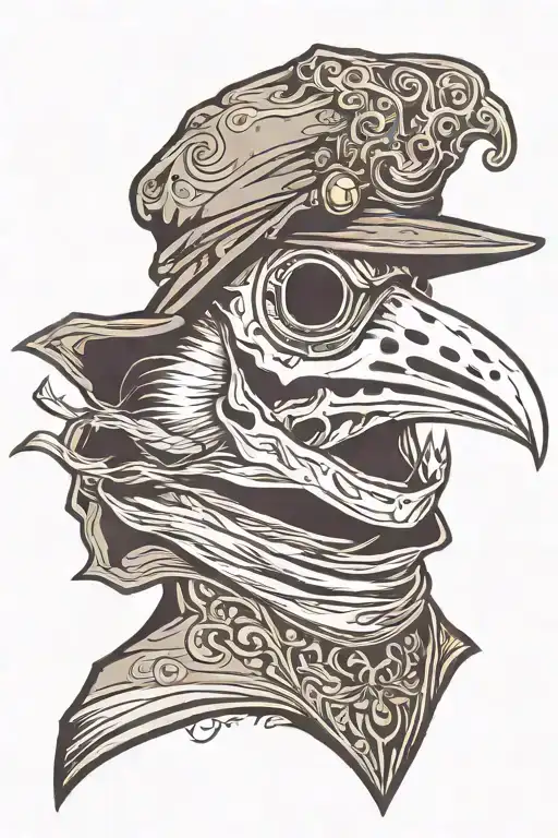 Plague Doctor Raven Skull With Hood