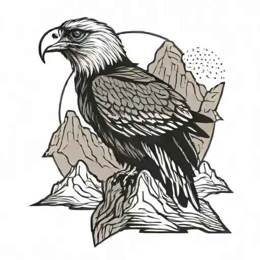 Chilean Condor With Mountains In The Background