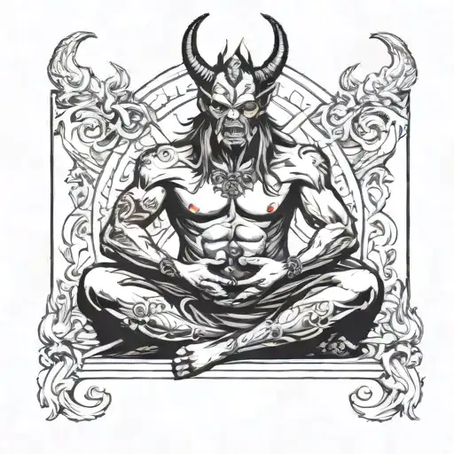 Demon Meditating In Full Growth