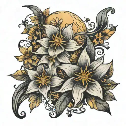 Moon Stars Flowers Forming