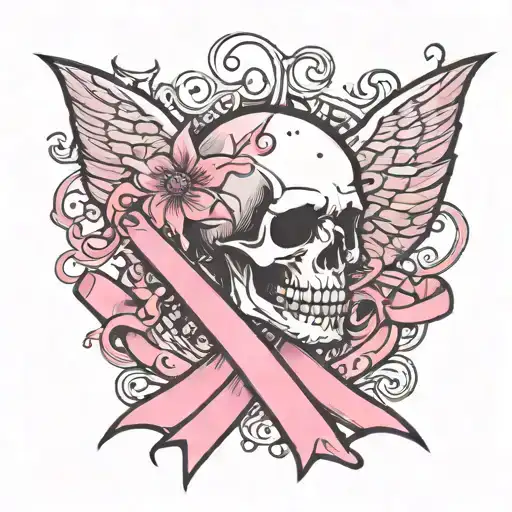 Fuck Cancer With A Pink Ribbon