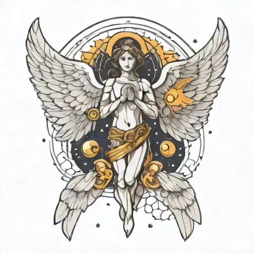 Space Angel Wings Symmetrical Holy Transparent Background