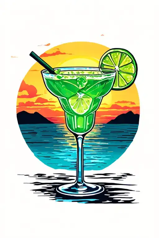 Margarita Sunset Silhouette
