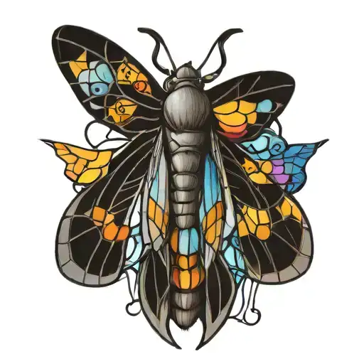 Moth With Stained Glass Wings