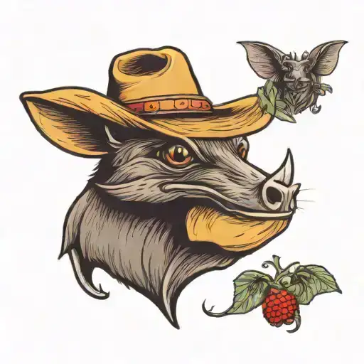 Fruit Bat Wearing Cowboy Hat