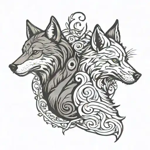 Bad Wolf And Good Wolf Merged Into Eachother