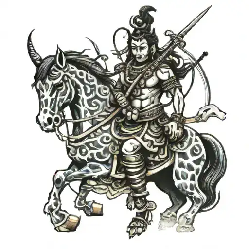 Lord Shiva In Samurai Warrior