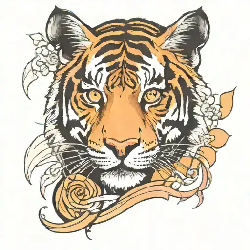 Half Women Eye Half Tiger Emerging