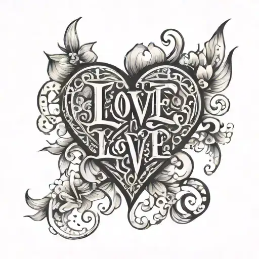 The Heart Of The Word 'Love' Written