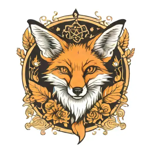 Fox With Angel Wings And Butterfly On Nose