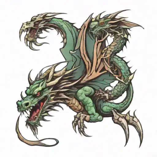 Life And Death Dragon Tattoo For Sleeve