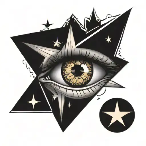 Eye With A Star As The Pupil Looking