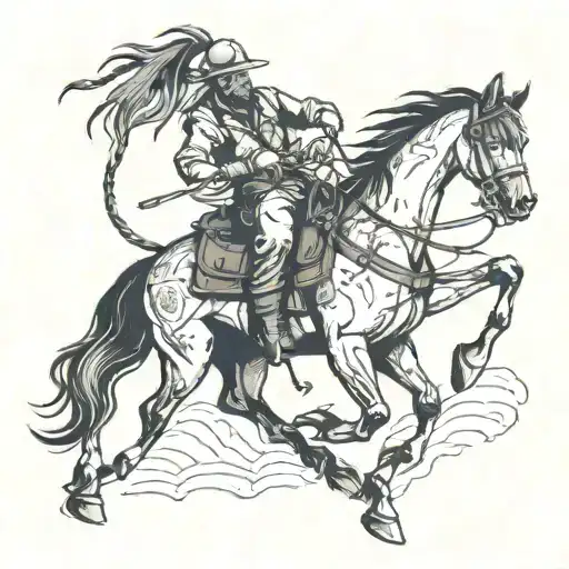 An Underground Miner Roping A Wild Horse In A Neotraditional Style