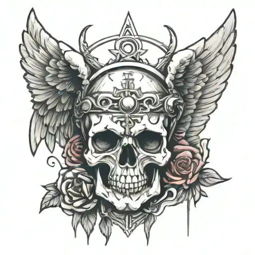 Skull Angel Jesus Roman