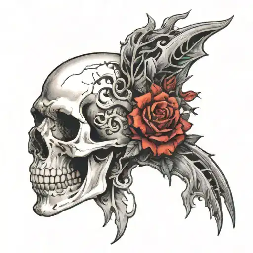 A Piece Of The Spine Protrudes From The Skull