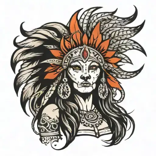 Lion Headdress Warrior Woman