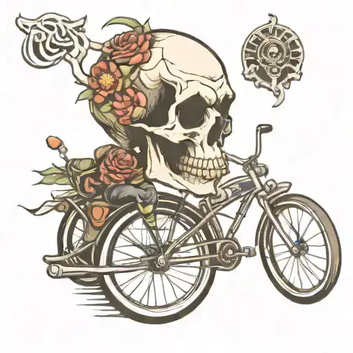 Skull With Bike Ride