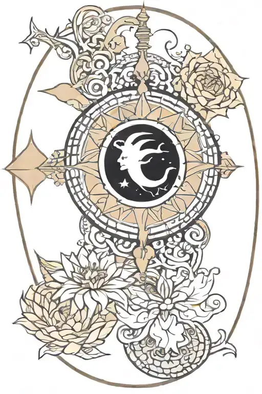 Sagittarius Lotus Moon And Sun