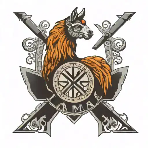 Lama I Roman Numerals Surrounded