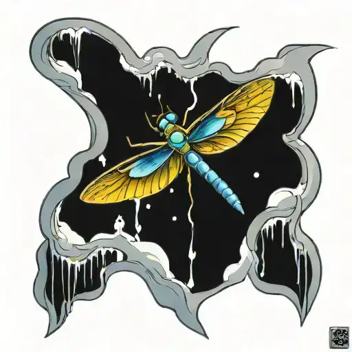 Moon Waterfall Dragonfly Flying