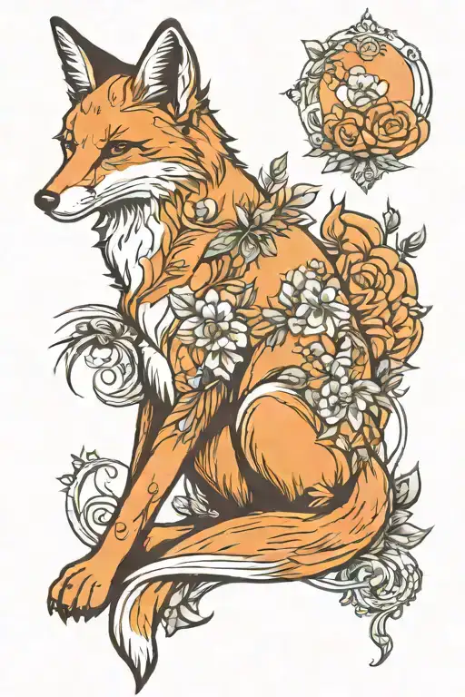 Orange Fox Sitting