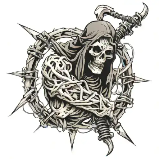 A Reaper Barb Wire Wrapped