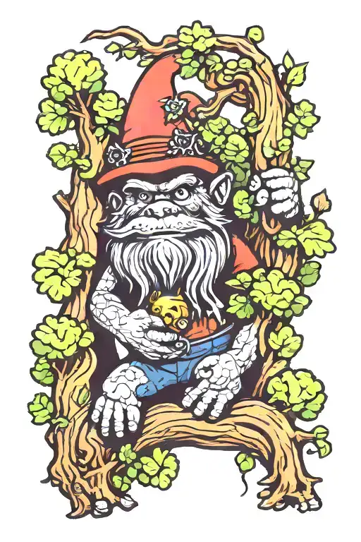 Trees Gnomes Bigfoot Peeking